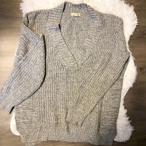 Oversized Chunky Knit Gray Sweater